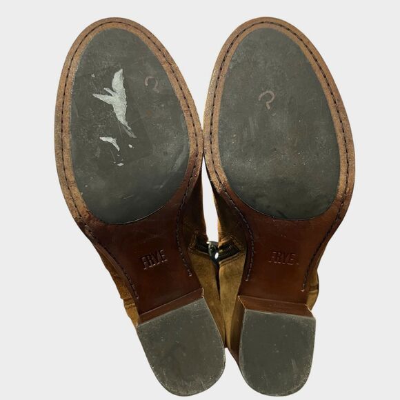 Frye Myra Tassel Lace Chestnut Leather Suede Booties 7.5 - Picture 10 of 10